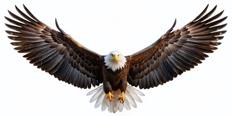 Obraz premium Majestic Eagle Talons & Wings Silhouette - Isolated White Background Stock Photo