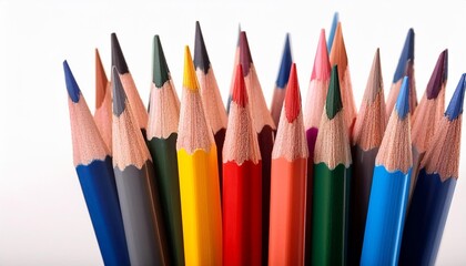 Fototapeta premium color pencils isolated on white background