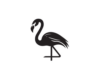 Flamingo silhouette isolated on white background. Flamingo Bird Logo. Flamingo icon - vector illustration. 