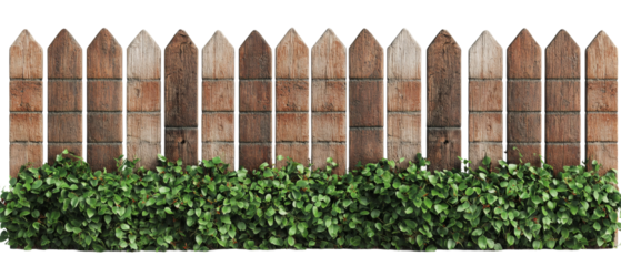 weathered wooden fence with greenery at base creates rustic charm