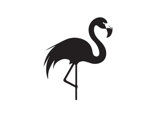 Fototapeta premium Flamingo silhouette isolated on white background. Flamingo Bird Logo. Flamingo icon - vector illustration. 