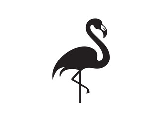 Flamingo silhouette isolated on white background. Flamingo Bird Logo. Flamingo icon - vector illustration. 