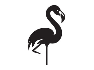 Flamingo silhouette isolated on white background. Flamingo Bird Logo. Flamingo icon - vector illustration. 