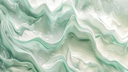 Obraz premium Abstract Green and White Swirl Background