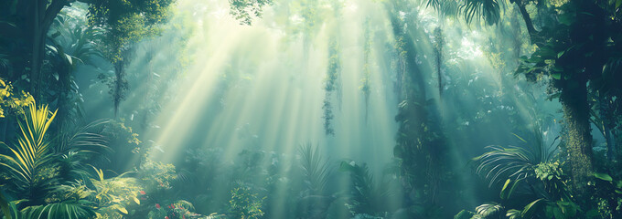 sun rays in the forest