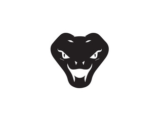 Black Snake head Silhouette. Snake icon. Snake head logo. Black snake head silhouette isolated on white background. Vector snake head design. 