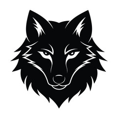 Wolf Head Silhouette Vector Art Illustration and Black Color Wolf Head Design