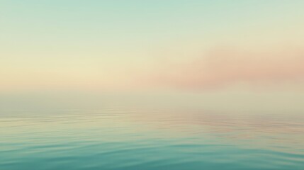 Obraz premium Tropical Beach with Soft Waves and Pastel Sunset Sky – Relaxing Coastal Landscape