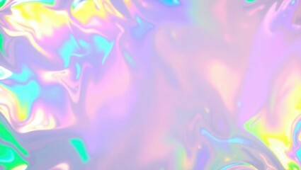 Obraz premium Abstract ethereal pastel neon holographic blue, pink, digital lavender purple crumpled metallic foil background.