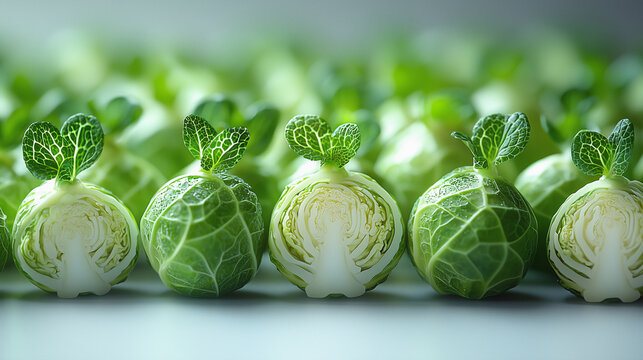 Romanesco on a pure white surface, fractal pattern of chartreuse-green florets with spiraling geometric buds