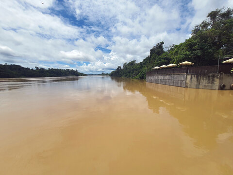 Open-air restaurant on the Teles Pires River in Sinop -Mato Grosso- Brazil