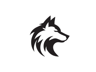 Wolf vector logo. Black wolf head silhouette. Wolf head logo design. Wolf Head vector silhouette logo style art design illustration. 
