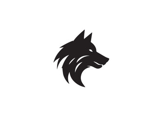 Wolf vector logo. Black wolf head silhouette. Wolf head logo design. Wolf Head vector silhouette logo style art design illustration. 