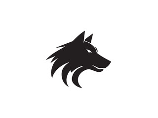 Naklejka premium Wolf vector logo. Black wolf head silhouette. Wolf head logo design. Wolf Head vector silhouette logo style art design illustration. 