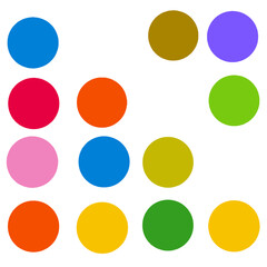 background with circles dots colorful forming a two-part triangle