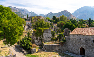 ruins of Old town of Stari Bar in Montenegro