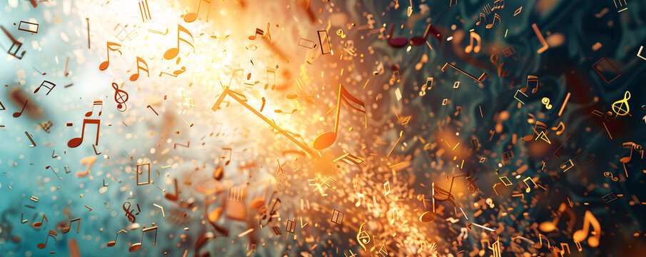 Euphony of lights: abstract music notes with bokeh