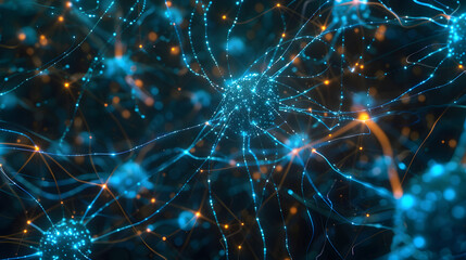 Fototapeta premium Abstract Representation of Neural Network Machine Learning Model