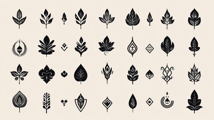 Abstract leaf design collection