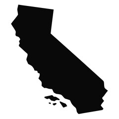 Simple Black Silhouette of the State of California