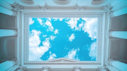A panoramic view of the United States Capitol building,