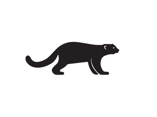 Otter animal silhouette. Vector image of a silhouette of an otter on a white background. 