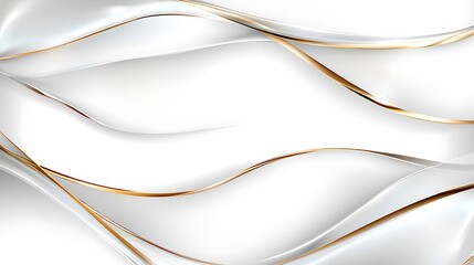 Elegant White And Gold Abstract Wave Design