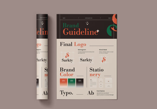 Brand Mood Board Kit Layout Design Template