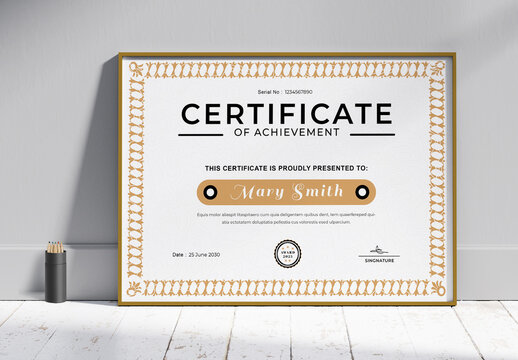 Certificate Template Layout