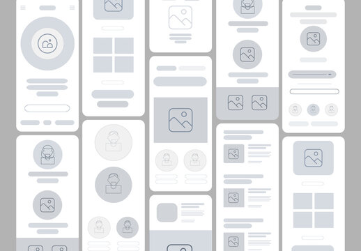 Mobile Wireframe Ui kit Layout