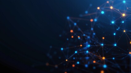 Fototapeta premium Mystical cosmic background with glowing blue particles against a dark starry design creating a serene and futuristic abstract visual ideal for digital art projects.