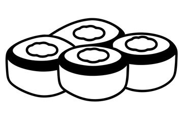 Sushi Rolls Elegant Line Art Design for Asian Restaurant