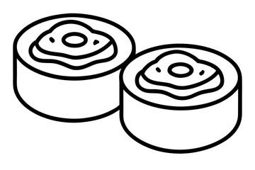 Elegant Line Art of Sushi Rolls for Asian Restaurant SVG