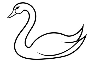 Elegant Swan Line Drawing for Wedding and Luxury Design (SVG)