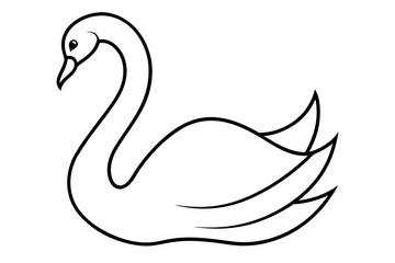 Elegant Swan Line Drawing for Wedding and Luxury Design (SVG)