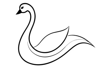 Elegant Swan Line Drawing for Wedding and Luxury Design (SVG)