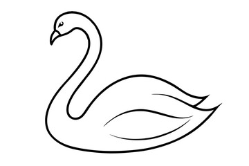 Elegant Swan Line Drawing for Wedding and Luxury Design (SVG)