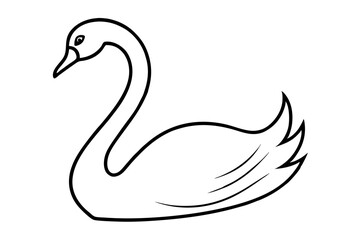 Elegant Swan Line Drawing for Wedding and Luxury Design (SVG)