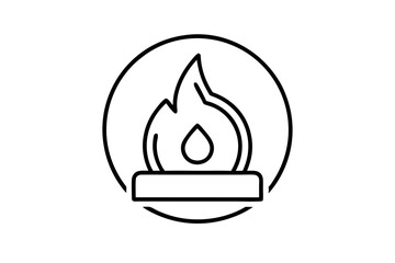 Minimal Line Art Fire Alarm Icon for Building Safety SVG