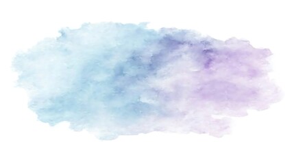 A minimalist watercolor brushstroke in soft lavender and pale blue tones, creating a serene and peaceful design on a plain white background