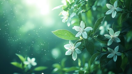 Spring garden serenity soft leaves and delicate petals