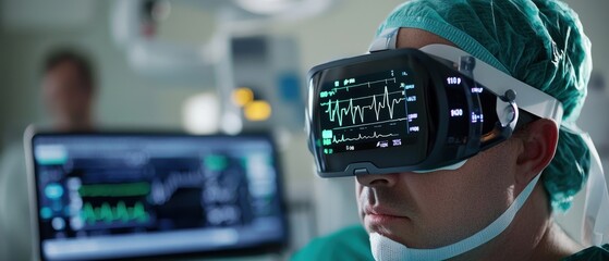Innovative surgical technology transforming patient care hospital operating room medical image advanced environment close-up view virtual reality