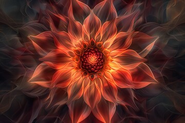 Obraz premium Close up of red dahlia flower