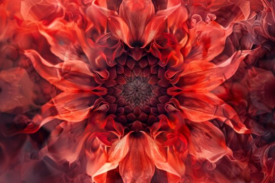 Close up of red dahlia flower