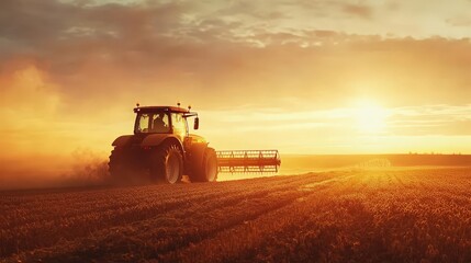 Obraz premium combine harvester in the field harvesting. Selective focus