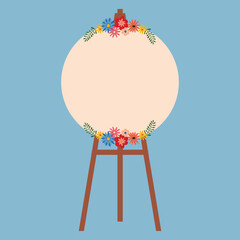 cute standing flower board vector illustration