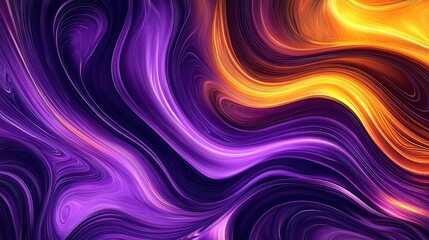Obraz premium Abstract swirling purple, orange paint texture background, digital art, design element