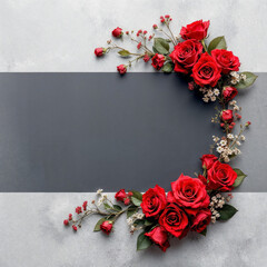 Concept photo of red roses with space for text