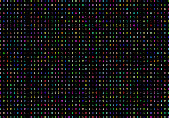 Obraz premium many zeros and ones of binary code on a black background, perfect for the concept of cryptography, cybersecurity