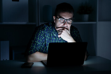 Man in trouble having a problem with computer